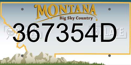 367354D Montana License Plate