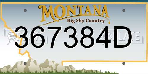 367384D Montana License Plate