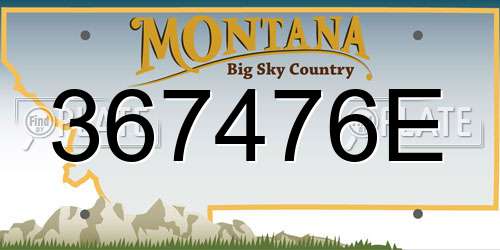 367476E Montana License Plate