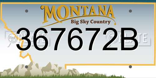 367672B Montana License Plate