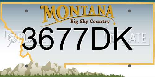 3677DK Montana License Plate