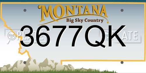3677QK Montana License Plate