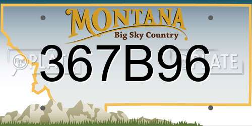 367B96 Montana License Plate