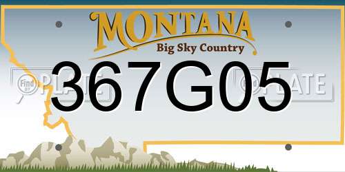 367G05 Montana License Plate