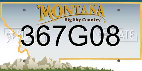 367G08 Montana License Plate