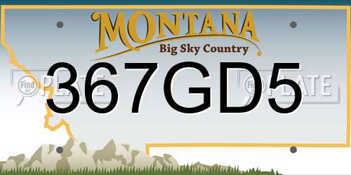 367GD5 Montana License Plate