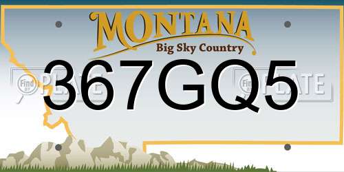 367GQ5 Montana License Plate