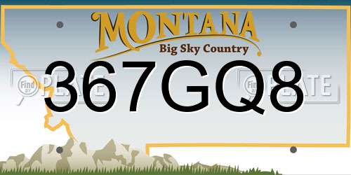 367GQ8 Montana License Plate