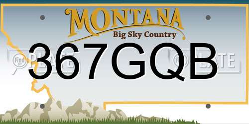 367GQB Montana License Plate