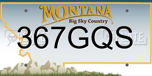 367GQS Montana License Plate