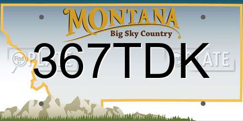 367TDK Montana License Plate