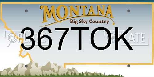 367TOK Montana License Plate
