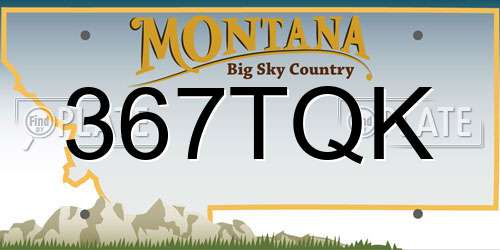 367TQK Montana License Plate