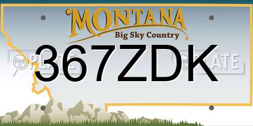 367ZDK Montana License Plate