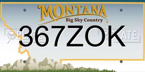 367ZOK Montana License Plate