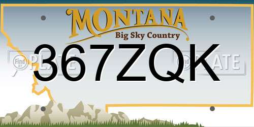367ZQK Montana License Plate
