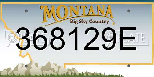 368129E Montana License Plate