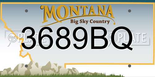 3689BQ Montana License Plate