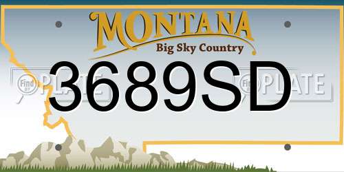 3689SD Montana License Plate
