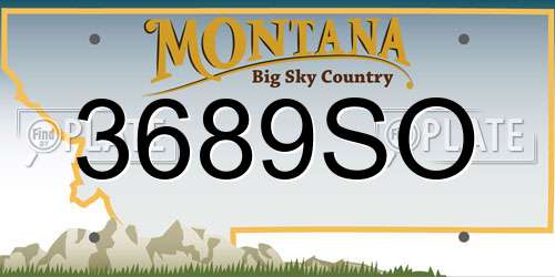 3689SO Montana License Plate