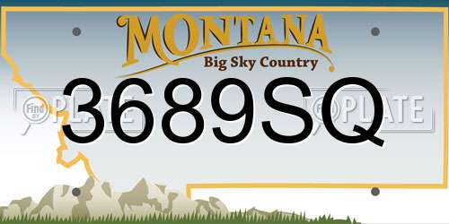3689SQ Montana License Plate