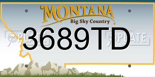 3689TD Montana License Plate