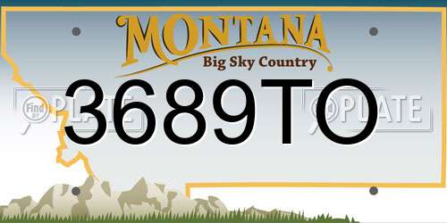 3689TO Montana License Plate