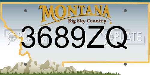 3689ZQ Montana License Plate