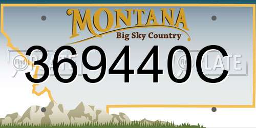 369440C Montana License Plate