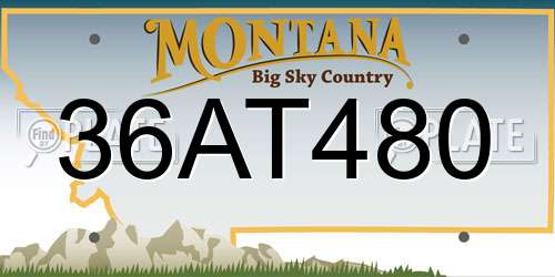 36AT480 Montana License Plate