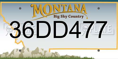 36DD477 Montana License Plate