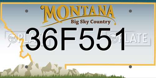 36F551 Montana License Plate