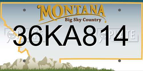 36KA814 Montana License Plate