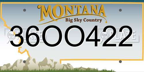 36OO422 Montana License Plate