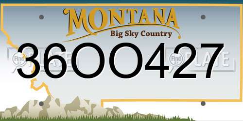 36OO427 Montana License Plate