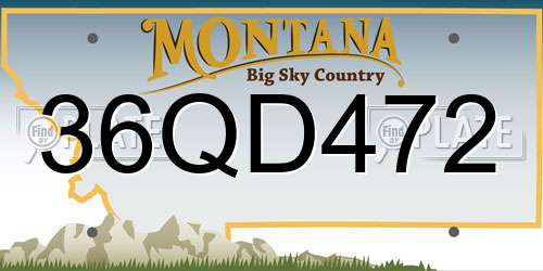 36QD472 Montana License Plate