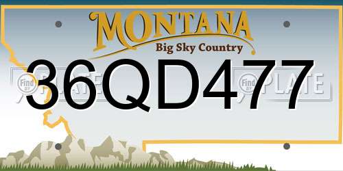 36QD477 Montana License Plate