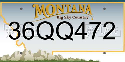 36QQ472 Montana License Plate