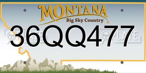 36QQ477 Montana License Plate