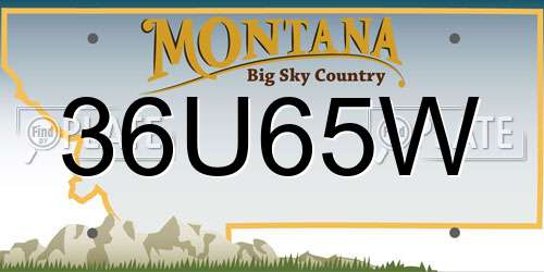 36U65W Montana License Plate