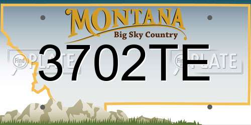3702TE Montana License Plate