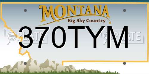 370TYM Montana License Plate