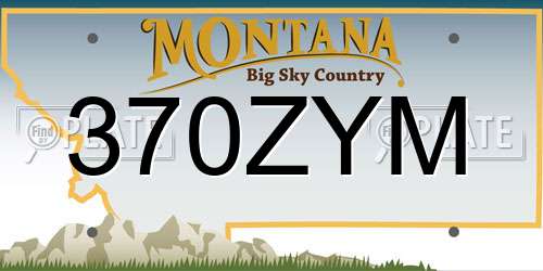 370ZYM Montana License Plate