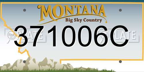 371006C Montana License Plate