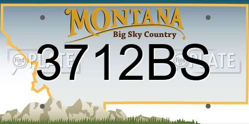 3712BS Montana License Plate