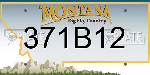371B12 Montana License Plate
