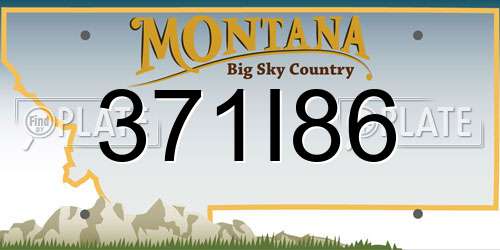 371I86 Montana License Plate