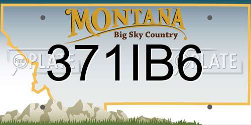371IB6 Montana License Plate