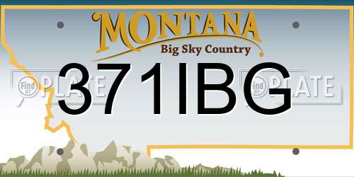 371IBG Montana License Plate
