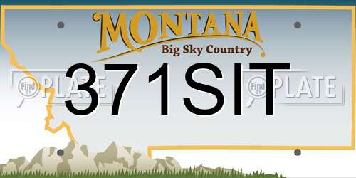 371SIT Montana License Plate